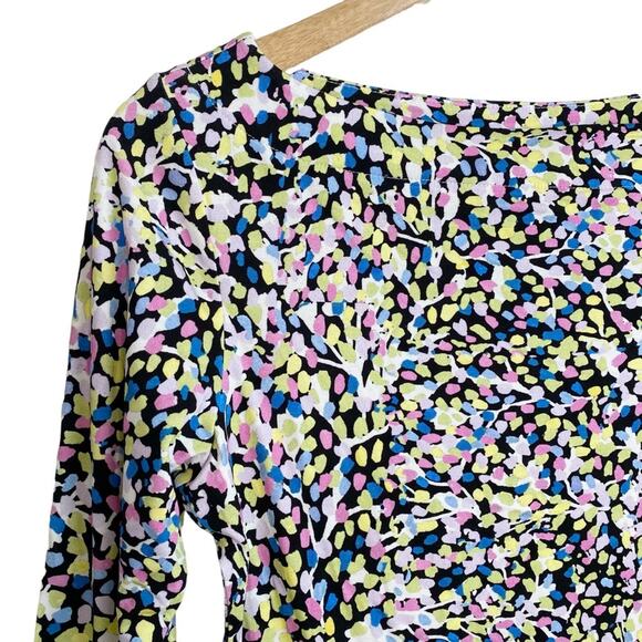 TED BAKER Normma abstract print stretch woven 3/4 sleeve Top - Picture 7 of 11